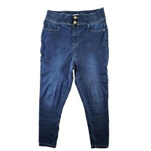 Just Be Pull On Cropped Blue Jeans High Rise Size Large